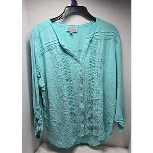 Women's JM Collection Teal Blouse XL